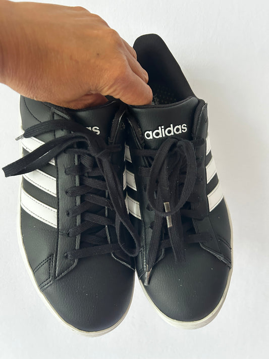 Adidas Leather Grand Court Sneakers - Black & White , size US 9 / UK 8.5 / FR 42