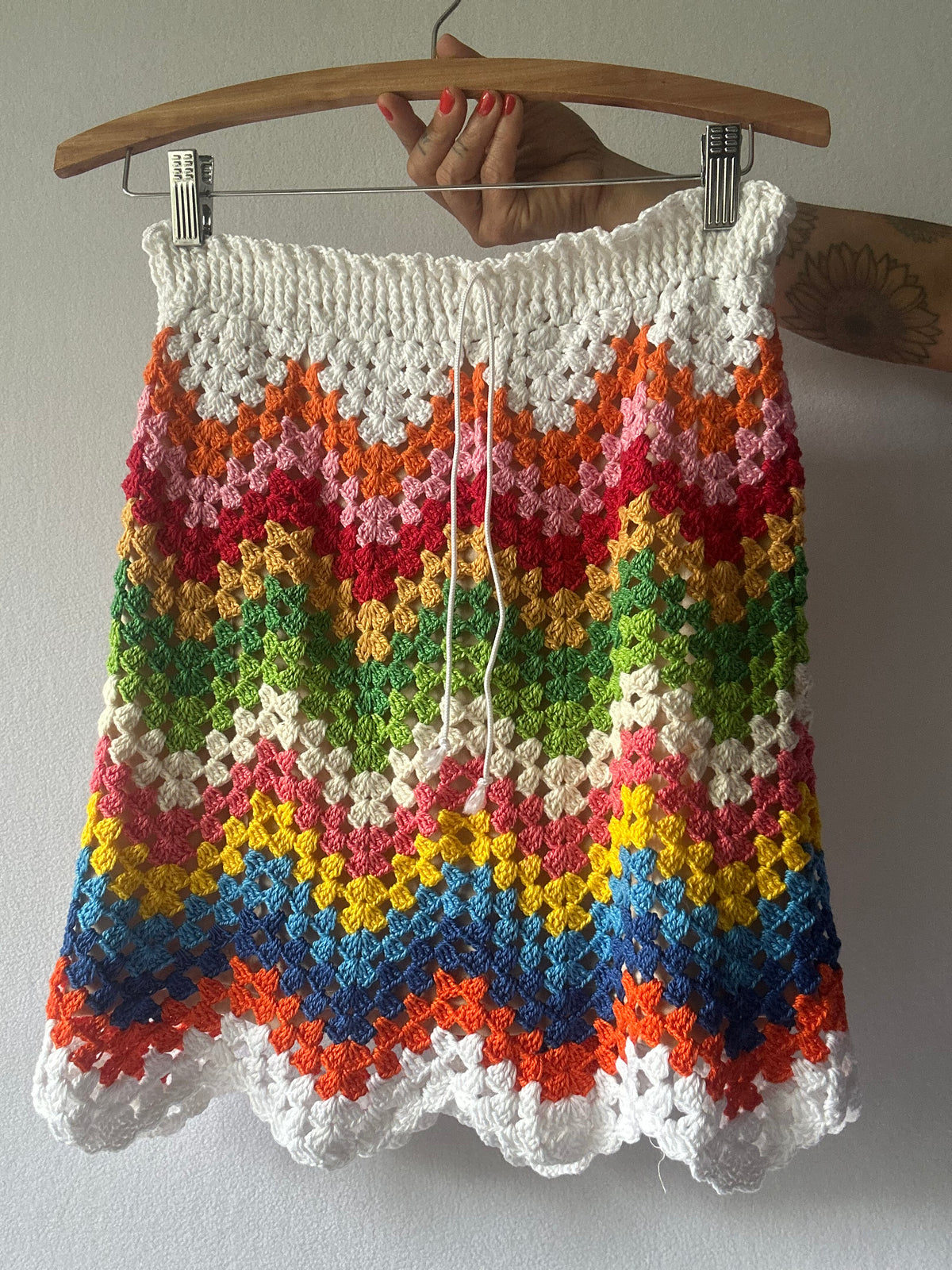 Handmade Colourful Cotton Crochet Skirt – Size S/M | Made by Mum