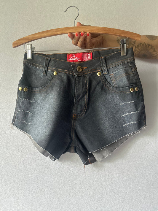 Dark Wash Distressed Denim Shorts – Size 40 /  8