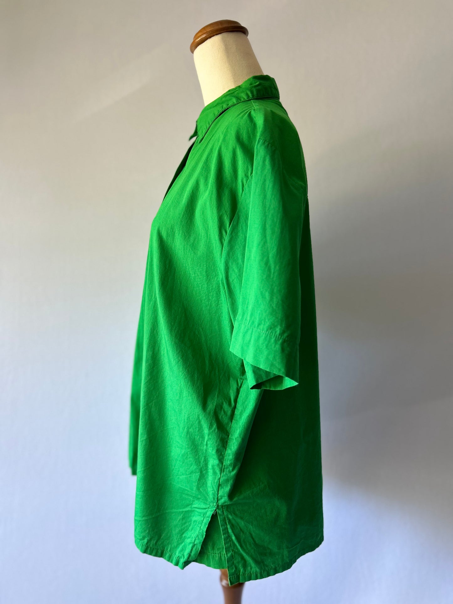 Bamboo Blonde Emerald Green Cotton Shirt (Size S/M)