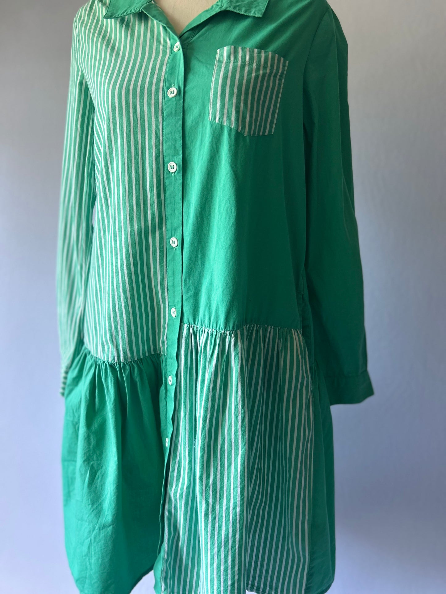 Green mint Cotton Shirt Dress – Size 6
