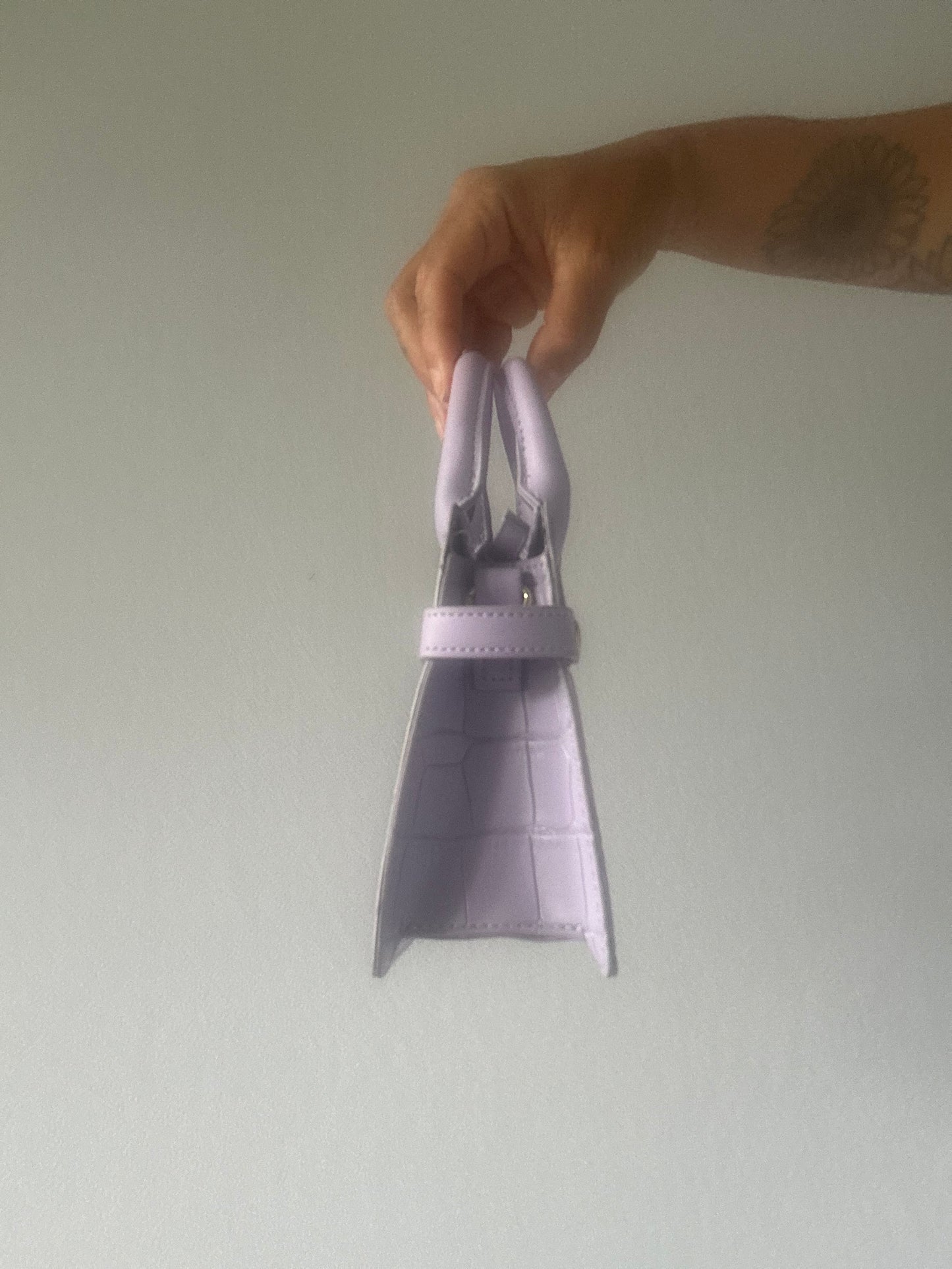 Lilac Croc-Effect Mini Handbag - PVC/Polyester - One Size