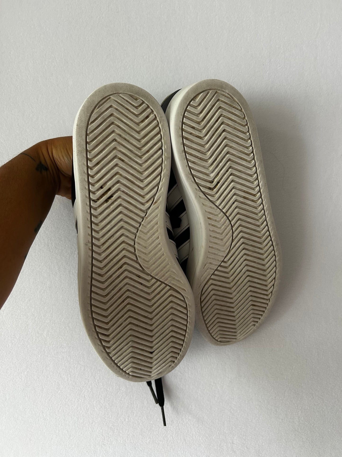 Adidas Leather Grand Court Sneakers - Black & White , size US 9 / UK 8.5 / FR 42