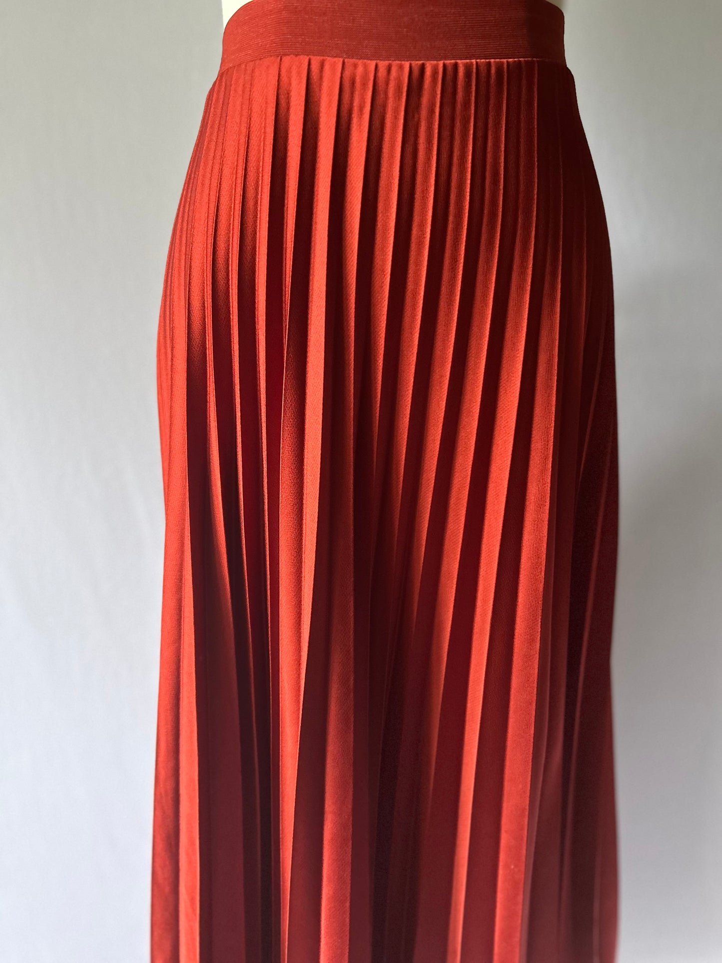 Rust Pleated Midi Skirt – Zara – Size L