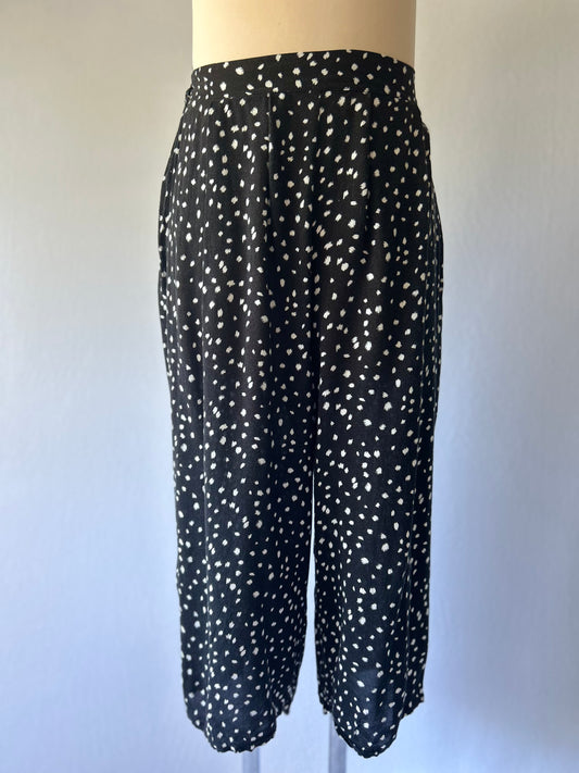 Viscose Speckled Wide-Leg Pants (Size Small)