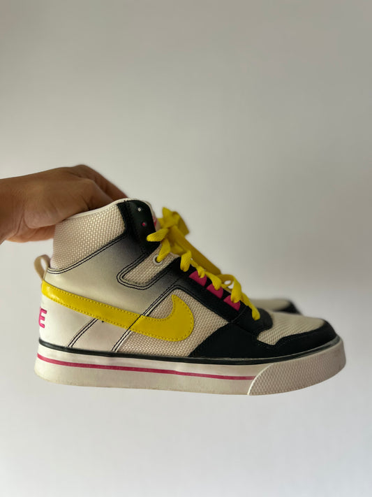 Nike High-Top Sneakers - Black, White & Neon Accents (US 8 / EUR 39)