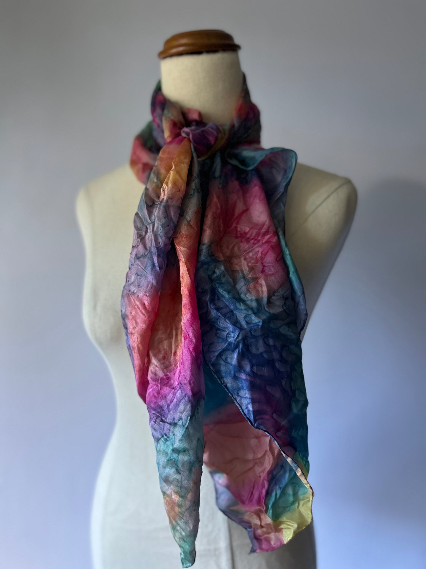 Rainbow Silk Scarf – Square Size