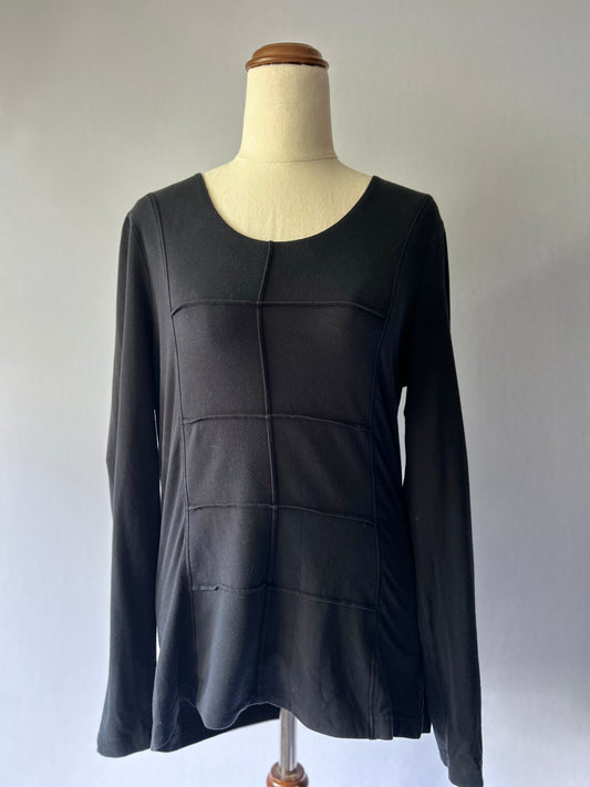 Gerry Weber Geometric Seam Noir Top – Size 38 (US 8)