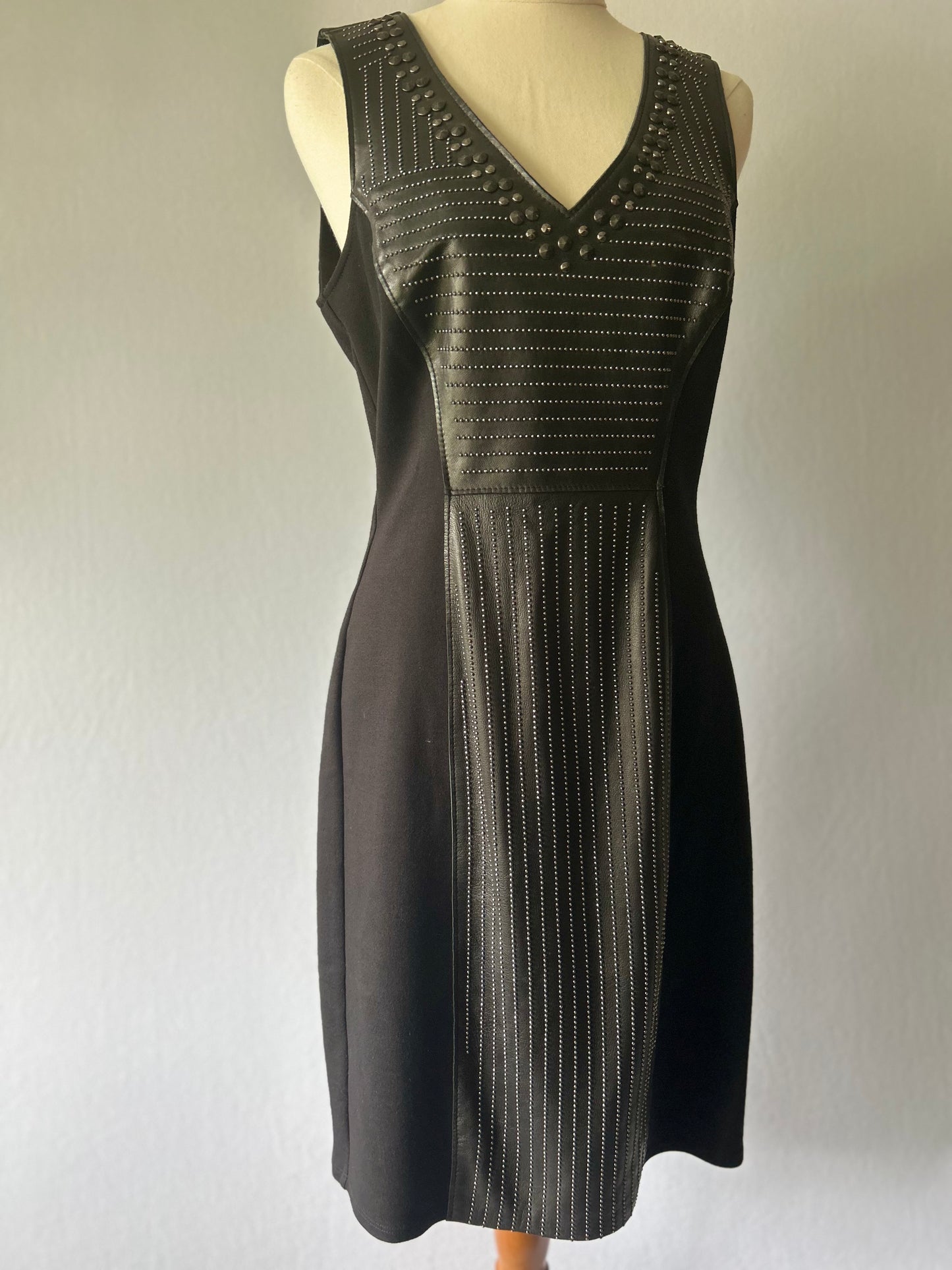 Graham & Spencer Faux-Leather & Studded Panel Dress – Size S