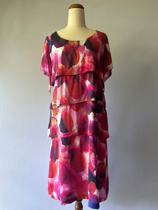 Frederick Layered Floral Dress – Size 10 – Made in New Zealand