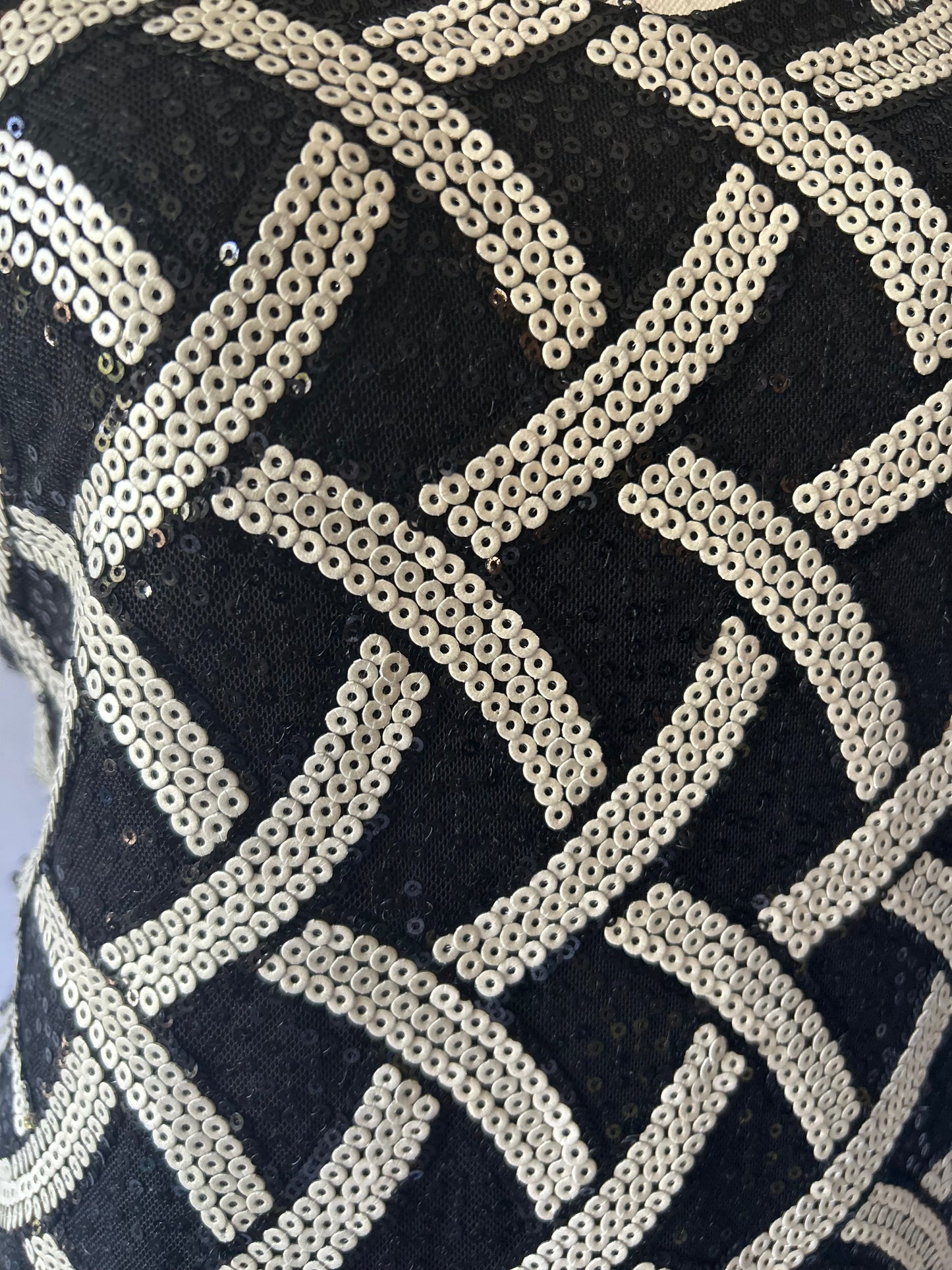 Black Sequin Pattern Dress – Size M