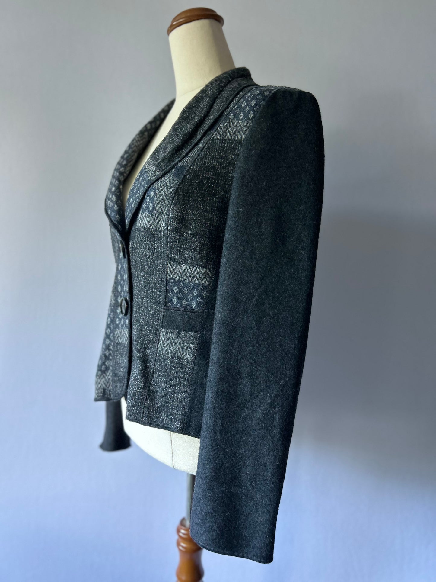 Gerry Weber Patterned Wool-Blend Blazer – Size 8