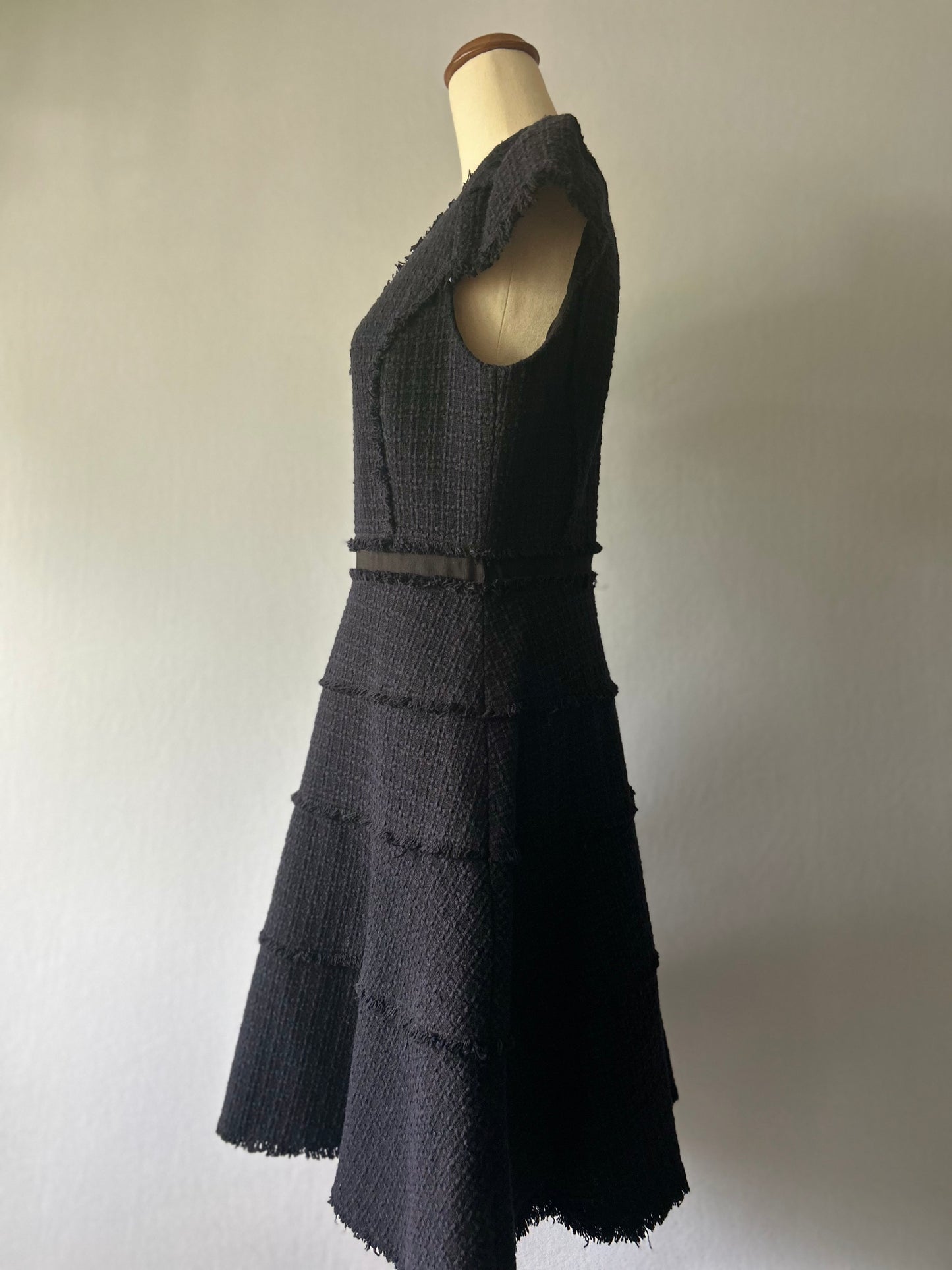 Rebecca Taylor Textured Tweed Fringed Dress – Size 8