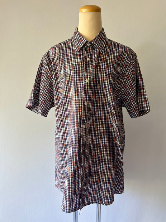Men's Short Sleeve Multicolor Plaid Cotton Shirt - XL (New with Tag)