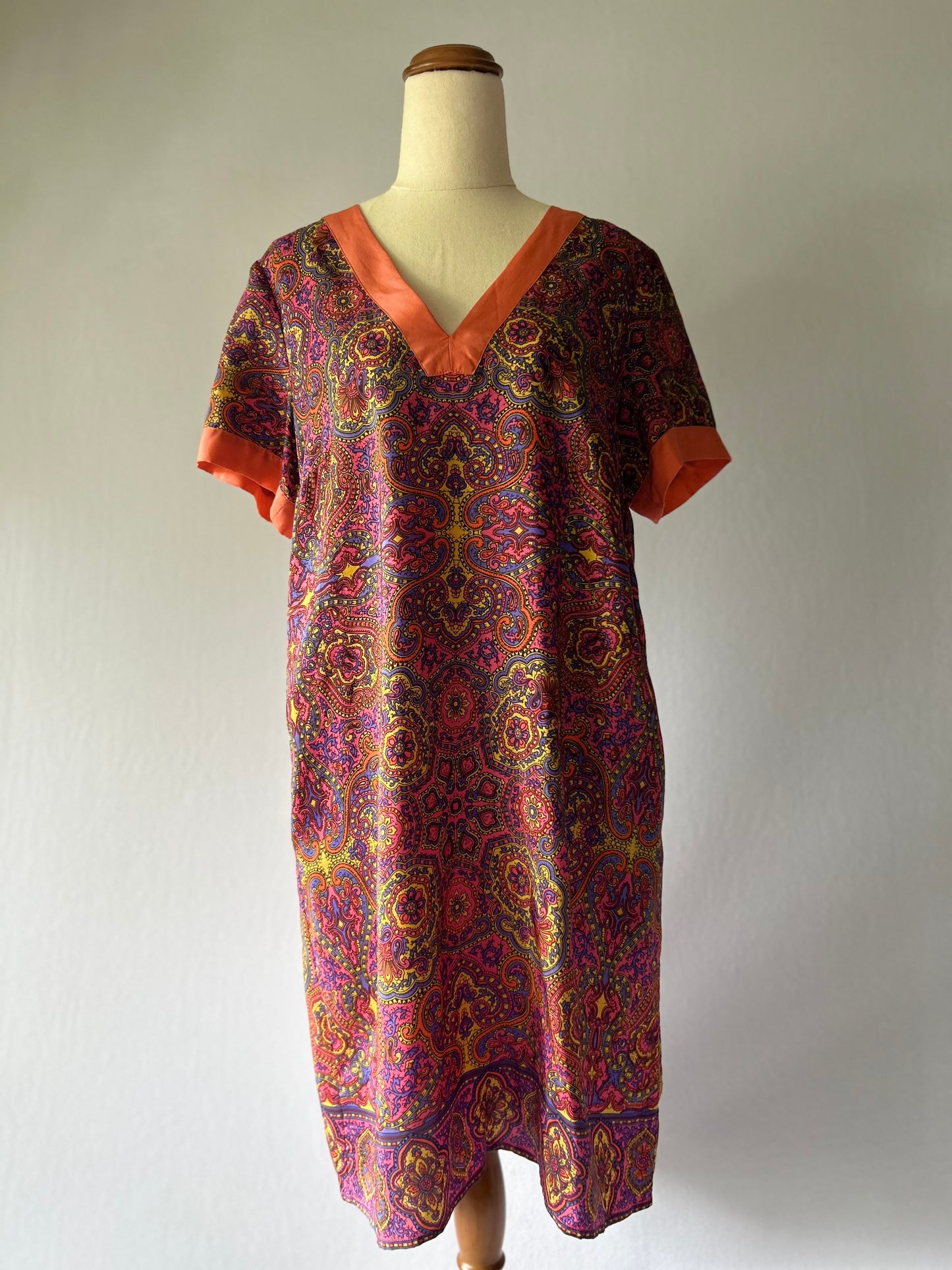 Luxurious 100% Silk Paisley Print Tunic Dress