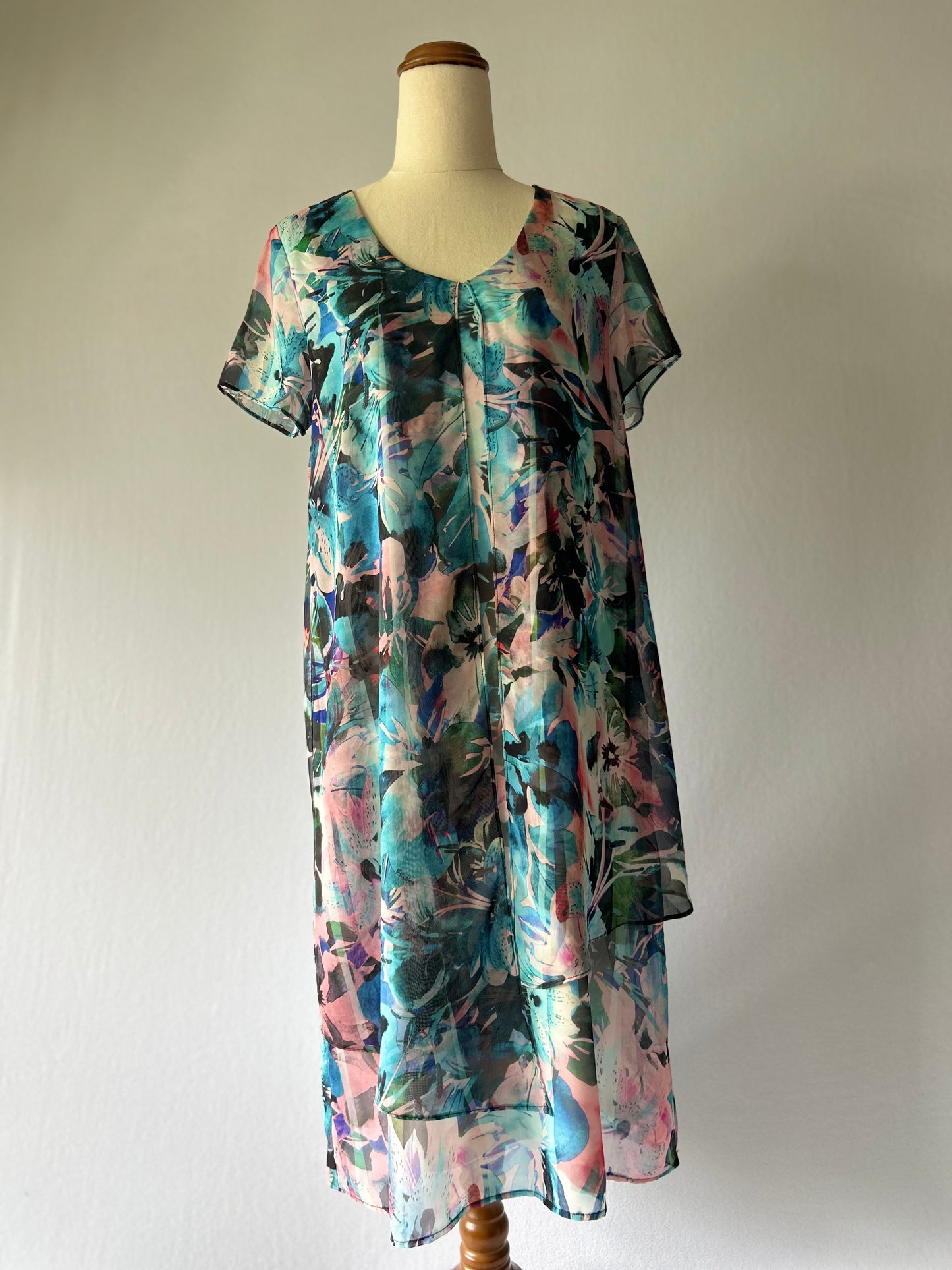 PHILOSOPHY Abstract Floral Chiffon Dress - Size 10