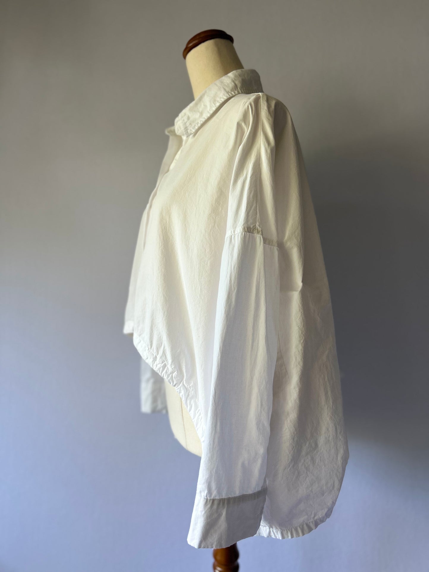 Architectural High-Low Drawstring Shirt - White - Size M