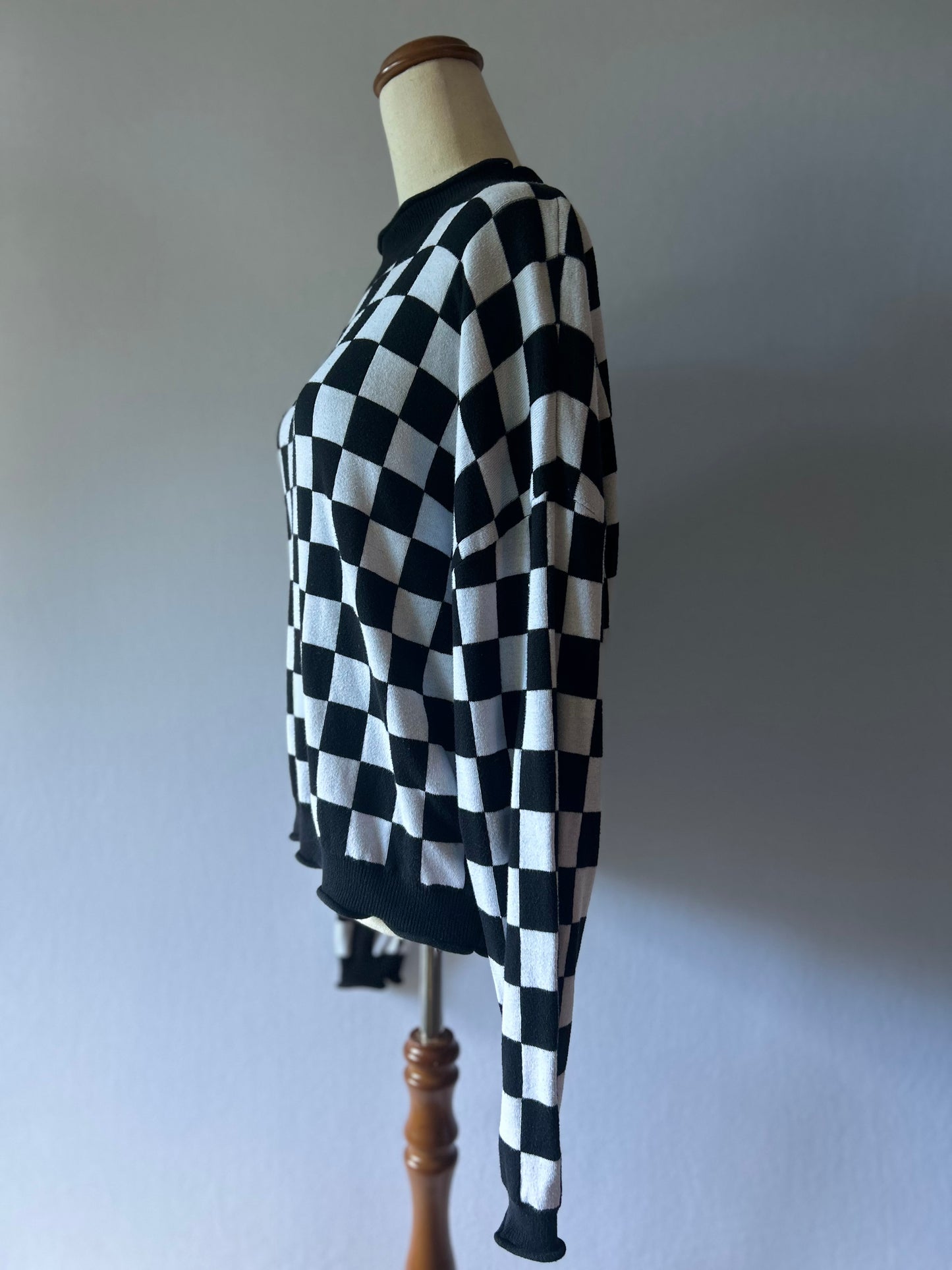 Dangerfield Checkerboard Cotton Knit Jumper - Size 12