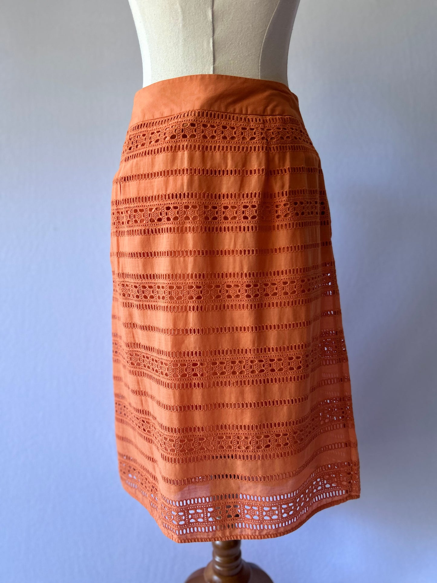 Mara Max Cotton Broderie Anglaise/Eyelet Skirt (Size Small)