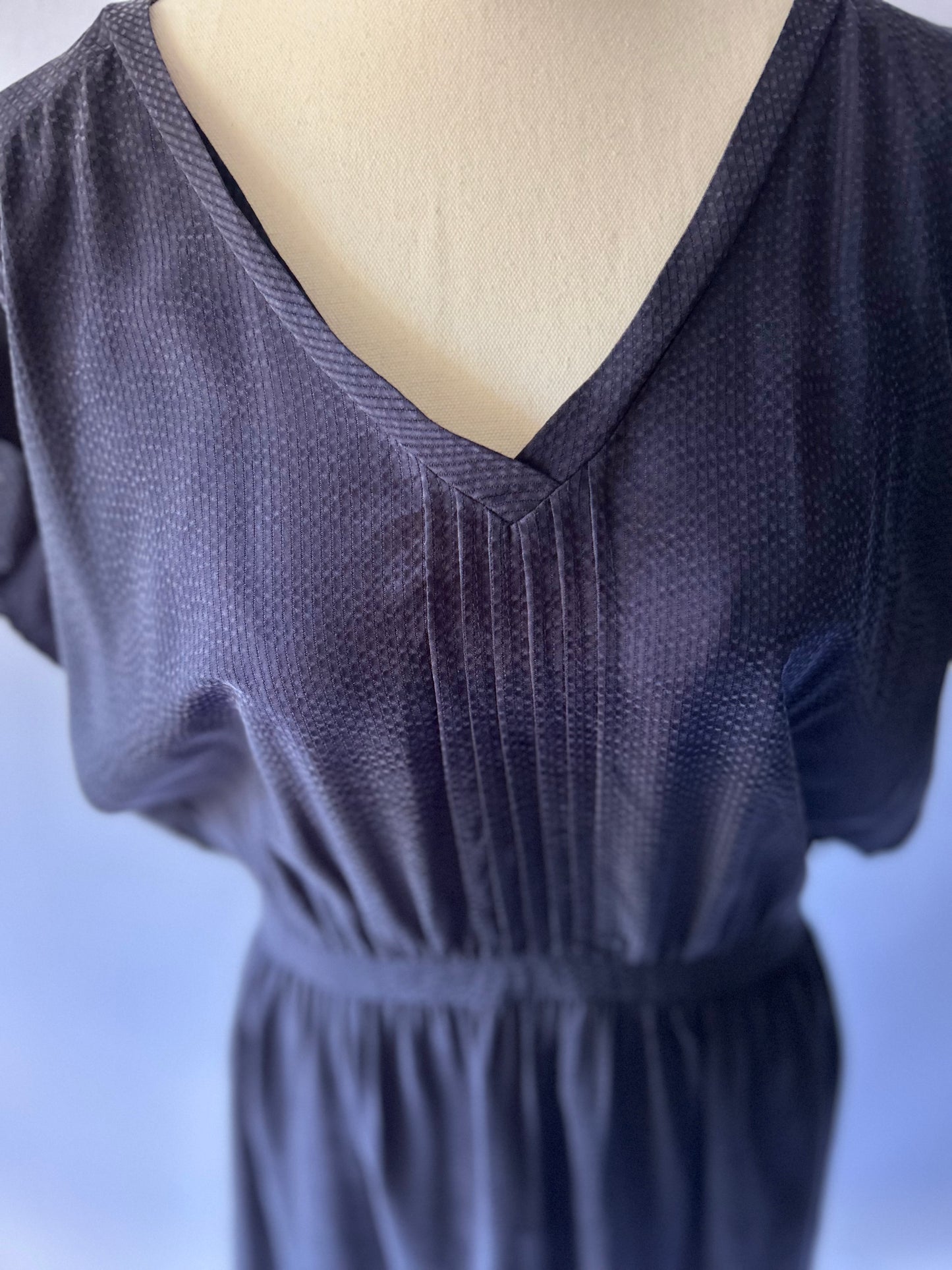 Vanessa Bruno Navy Embroidered Dress – Size 40