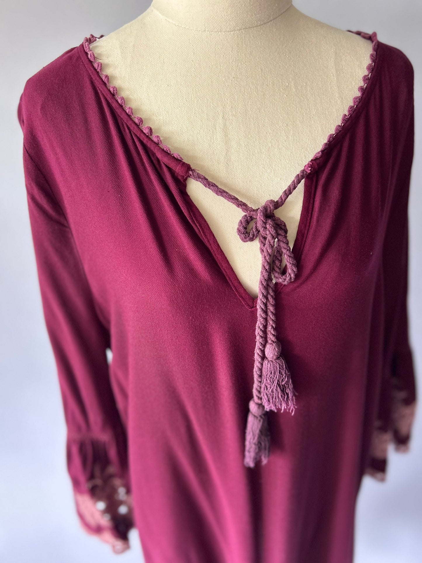 Sass Embroidered Boho Tunic Dress – Size 12