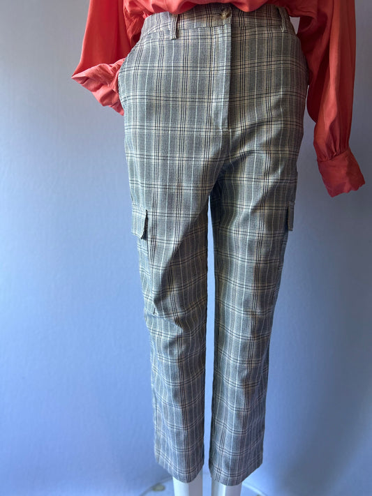 Glassons Plaid Cargo Tapered Pants - Size 10
