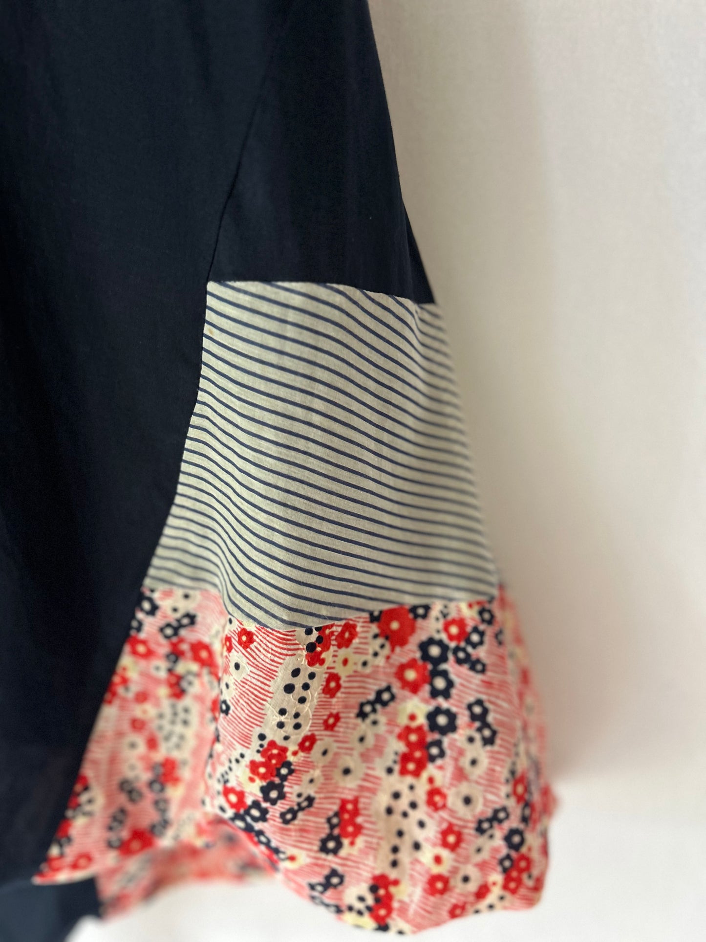 Andrea Moore Silk-Blend Patchwork Bubble Skirt – Size 12