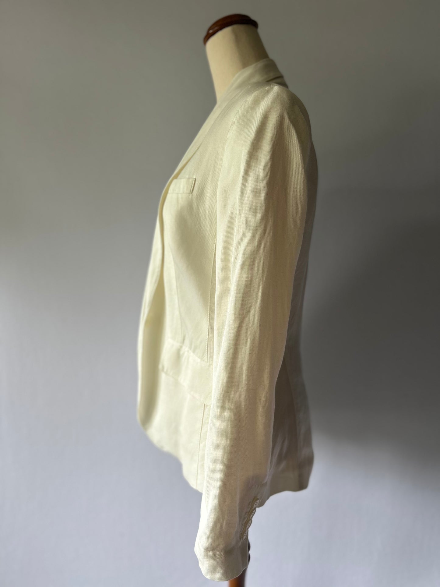 Sportscraft Signature Linen-Blend Relaxed Blazer – Size 8