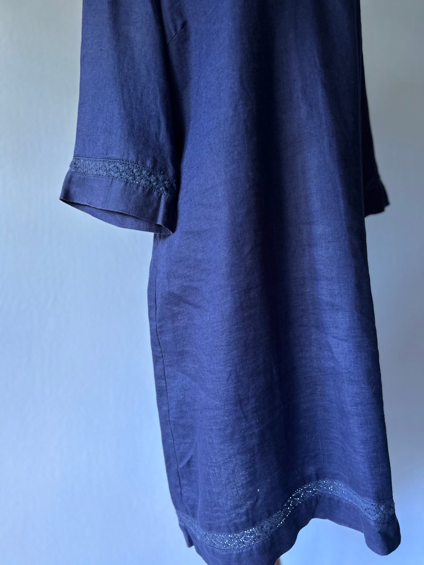 Workshop Navy 100% Linen Dress – Size 12