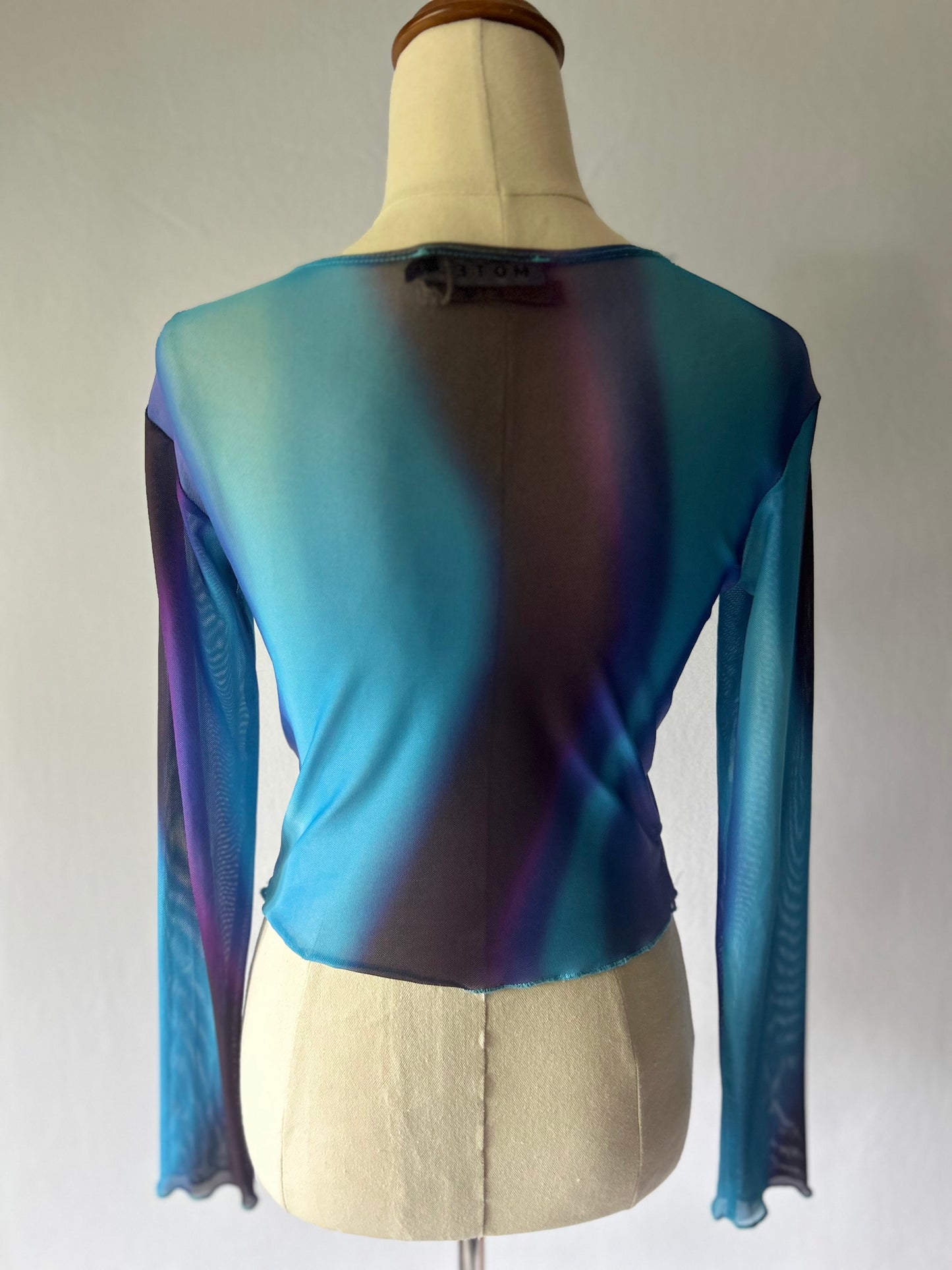 Blue Sheer Cropped Top – Size XS