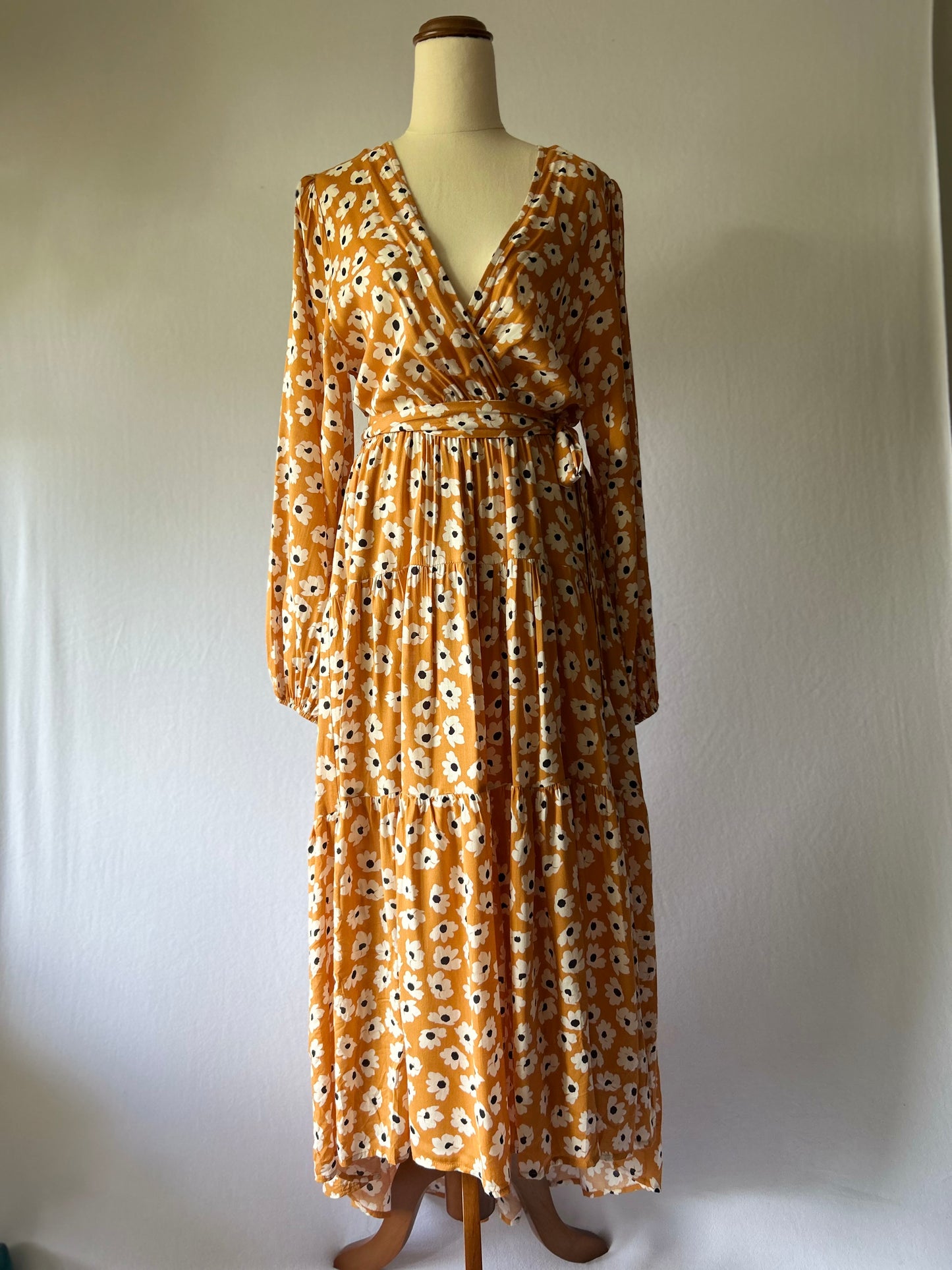 Floral Wrap Maxi Dress – Size 10