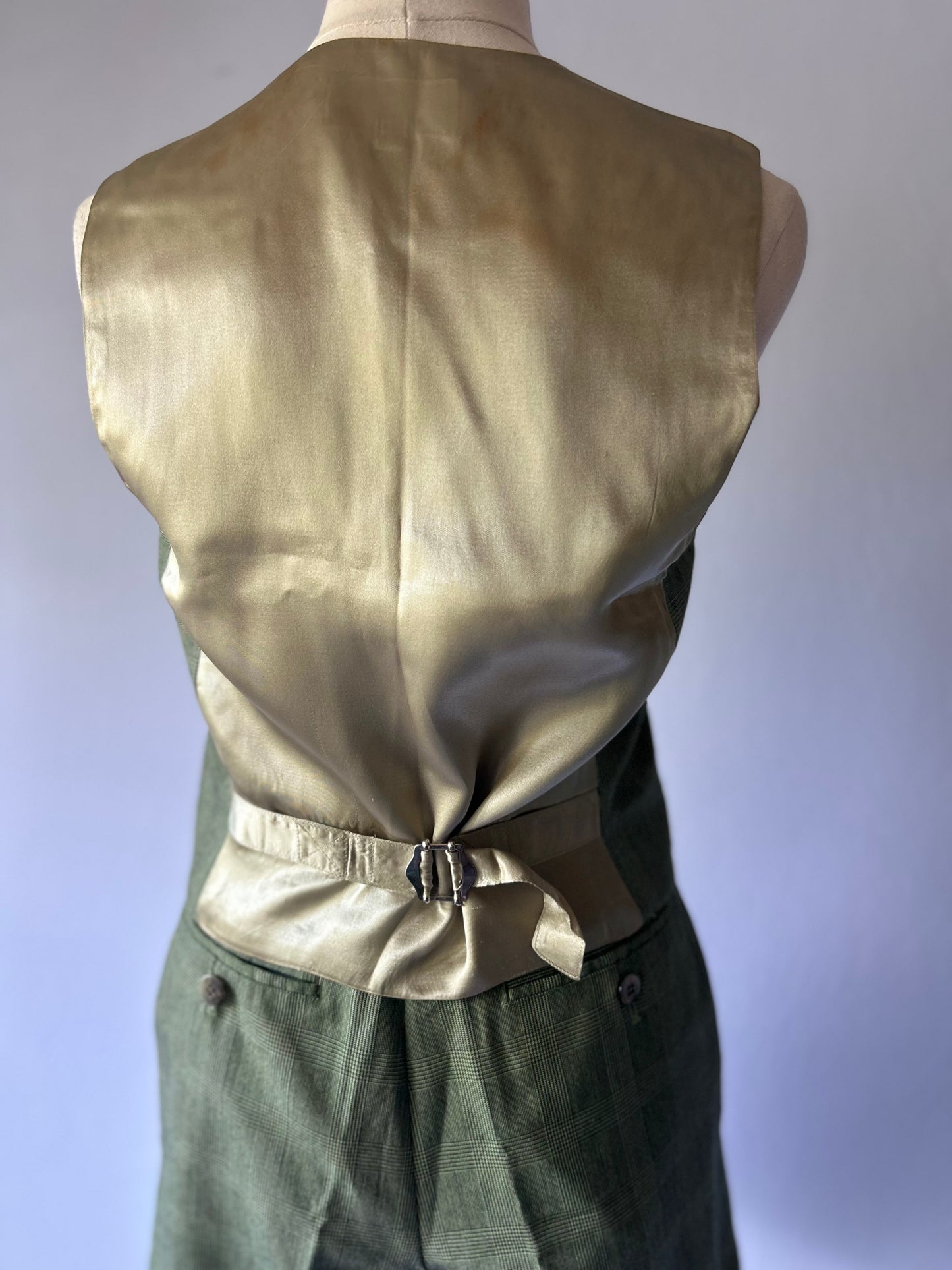 Vintage Moss Check Tailored Set – Size 34 (XS)