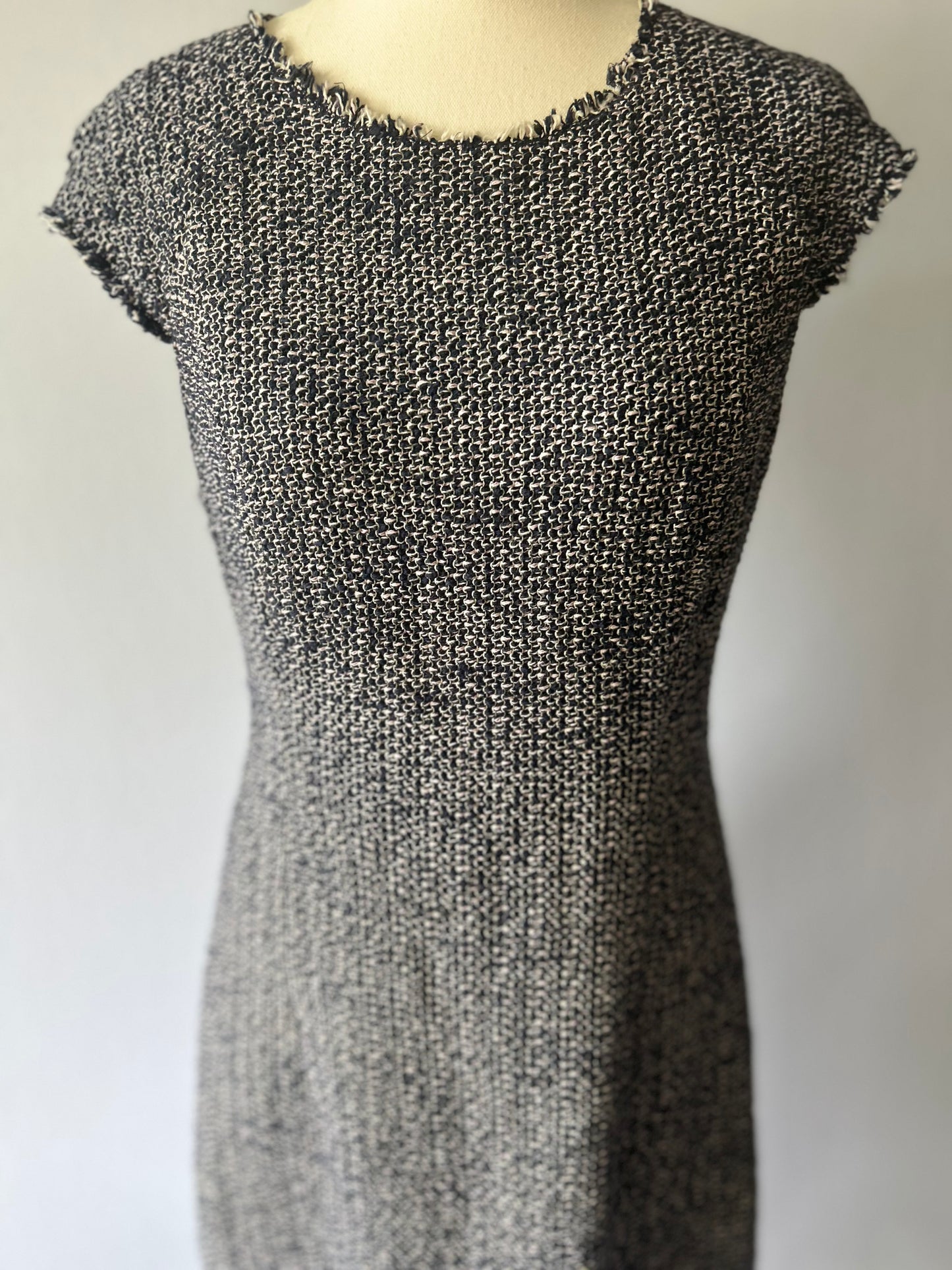 Rebecca Taylor Fringed Tweed Shift Dress – Size 6
