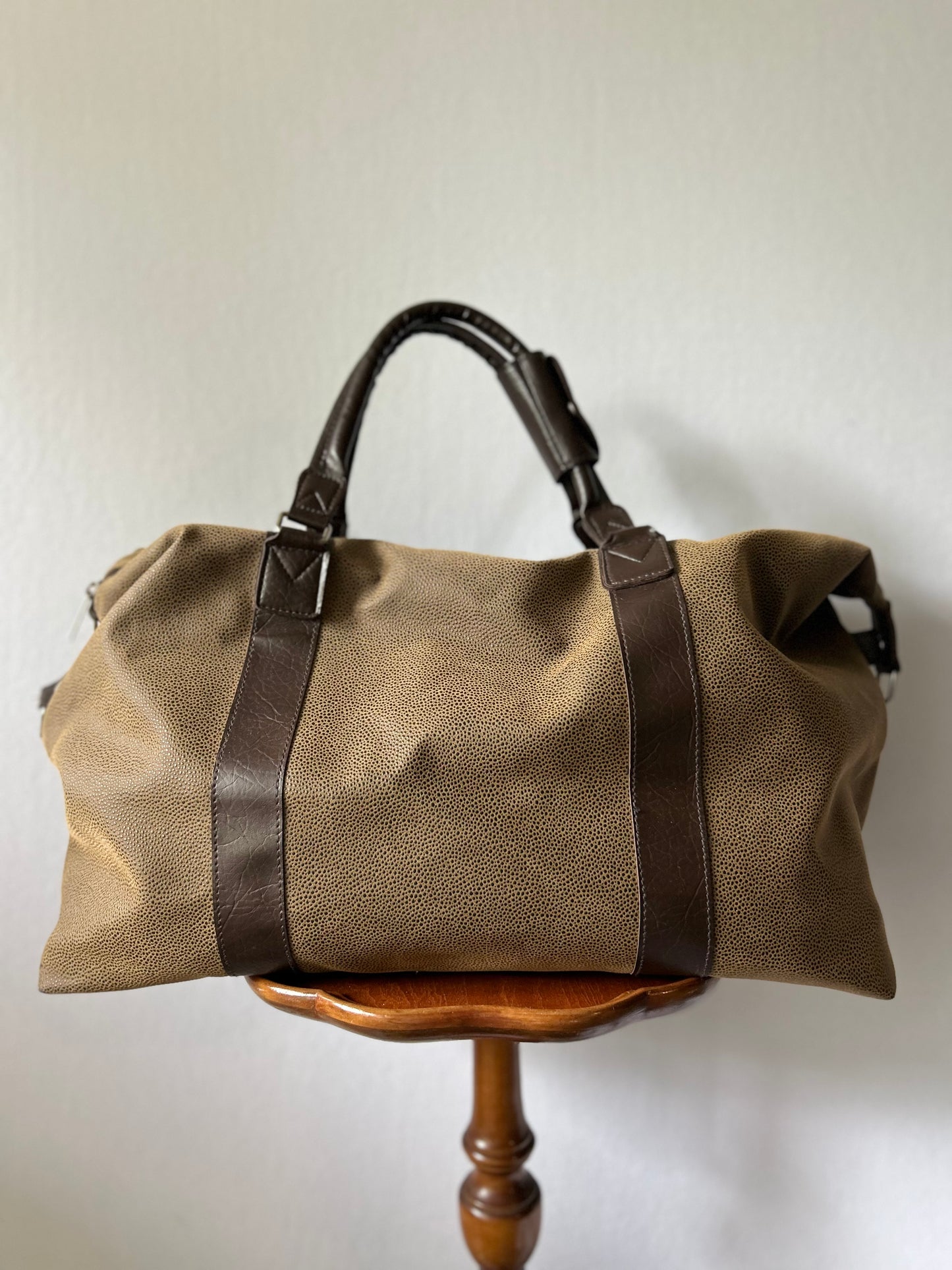 Tan Pebble-Grain Leather Weekender Bag