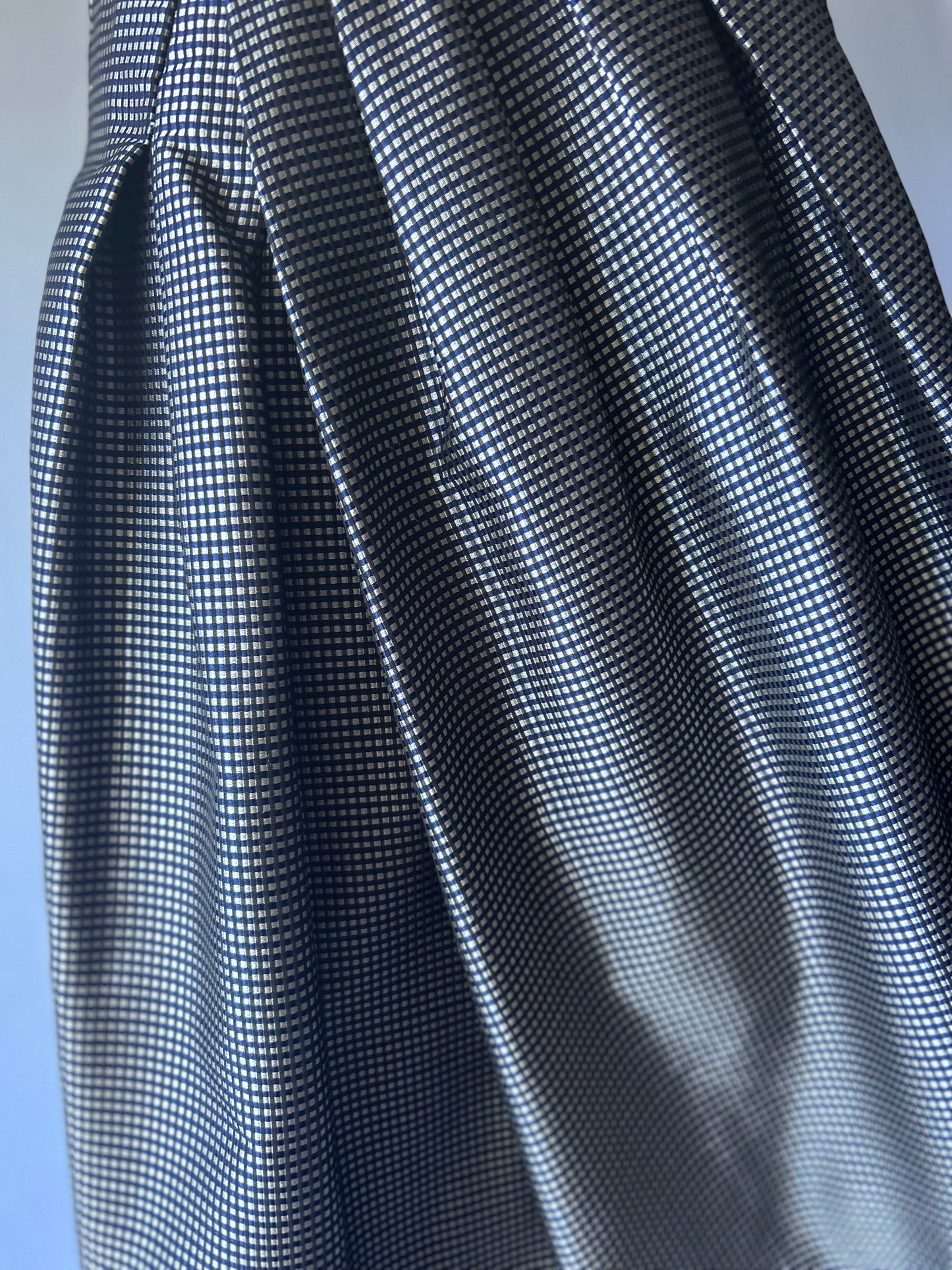 Veronika Maine Pleated Skirt | Size 14 | Black & White Check | 100% Polyester