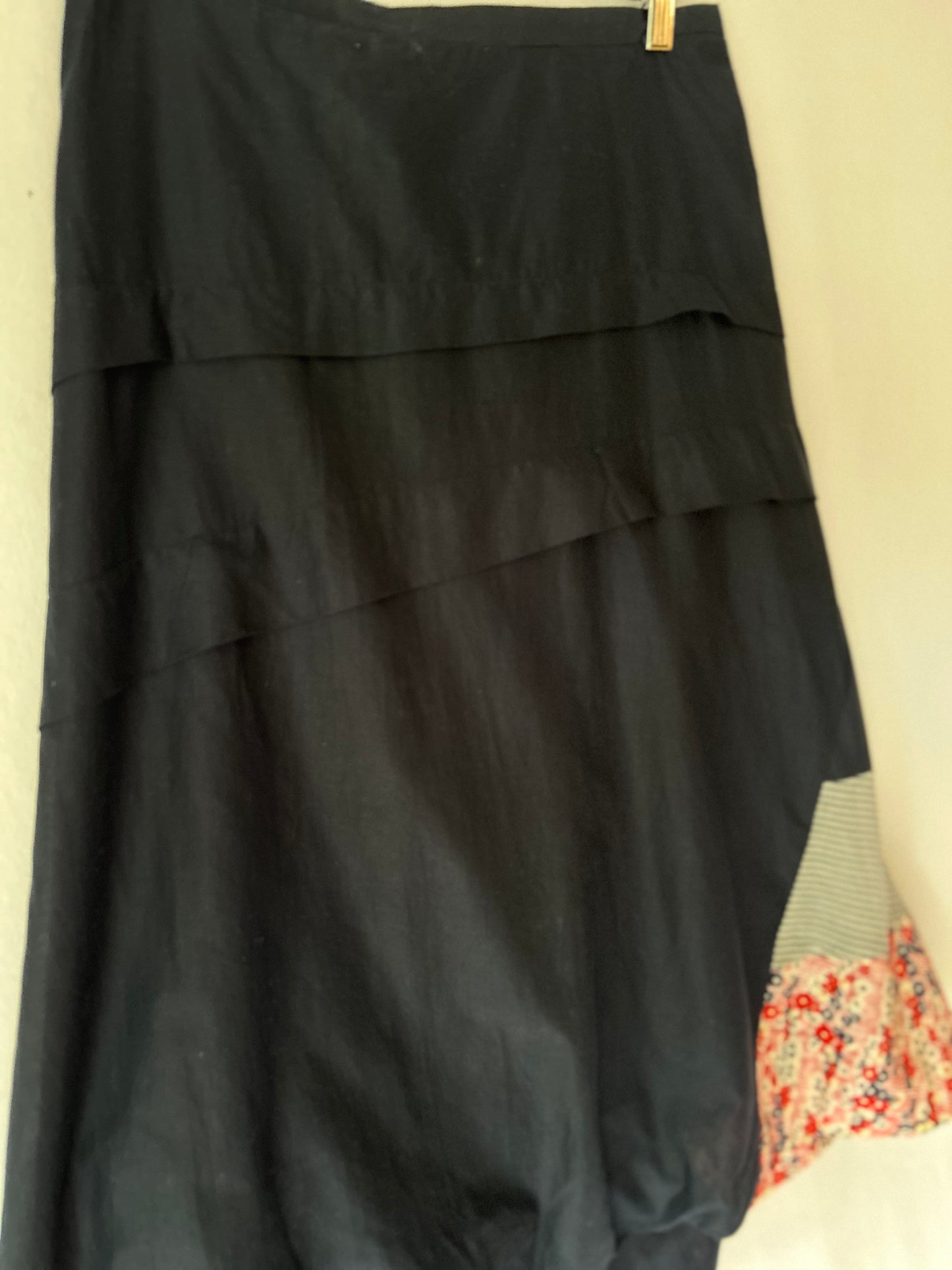 Andrea Moore Silk-Blend Patchwork Bubble Skirt – Size 12