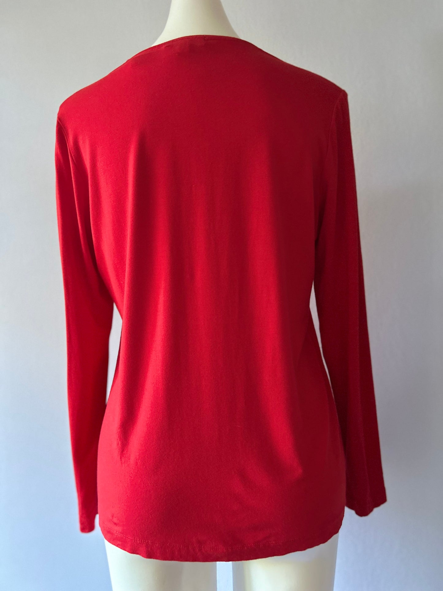 Essential Vibrant Red Long Sleeve Top - Size L
