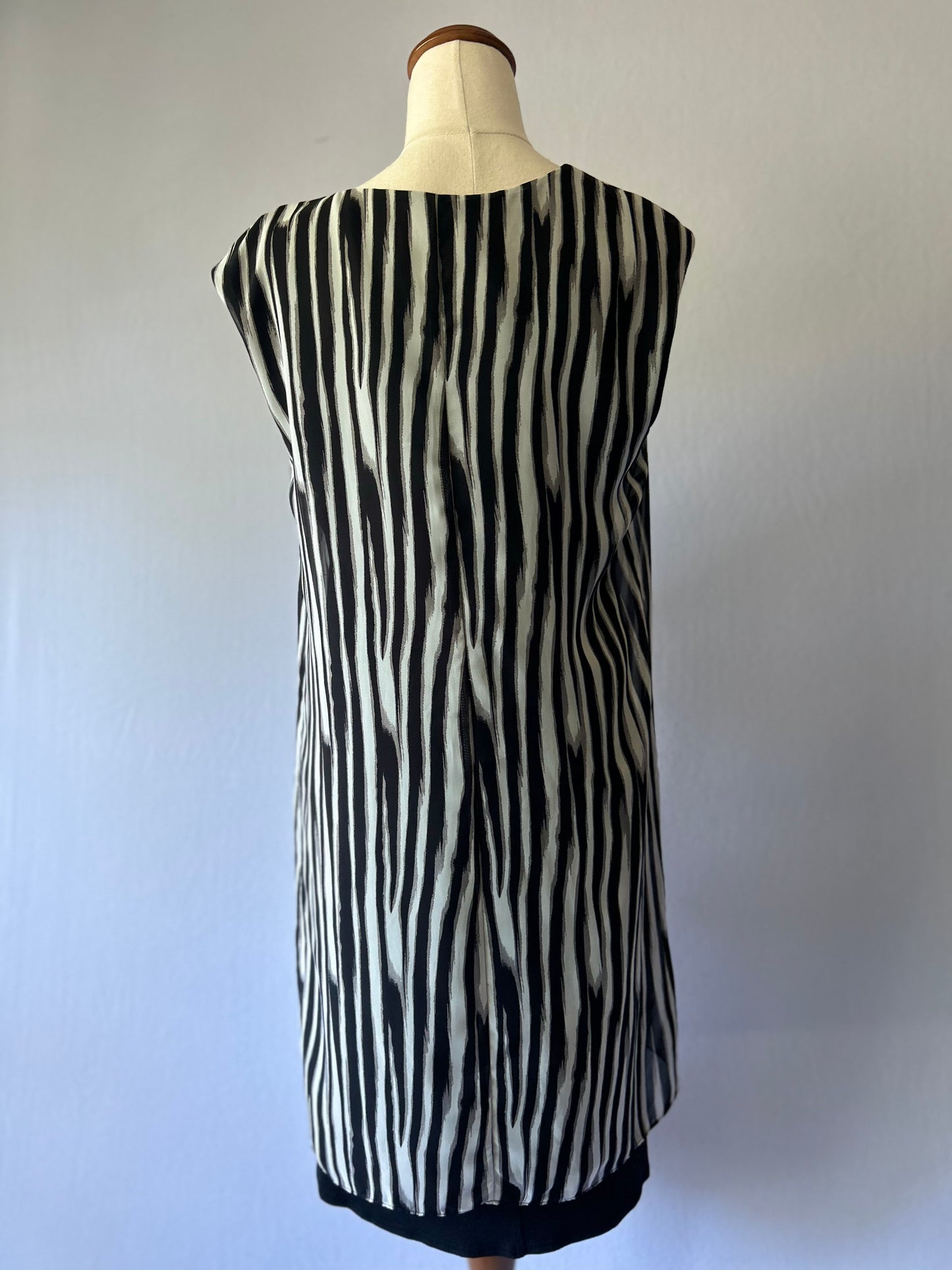 Black & White Abstract Layered Dress – Size 12