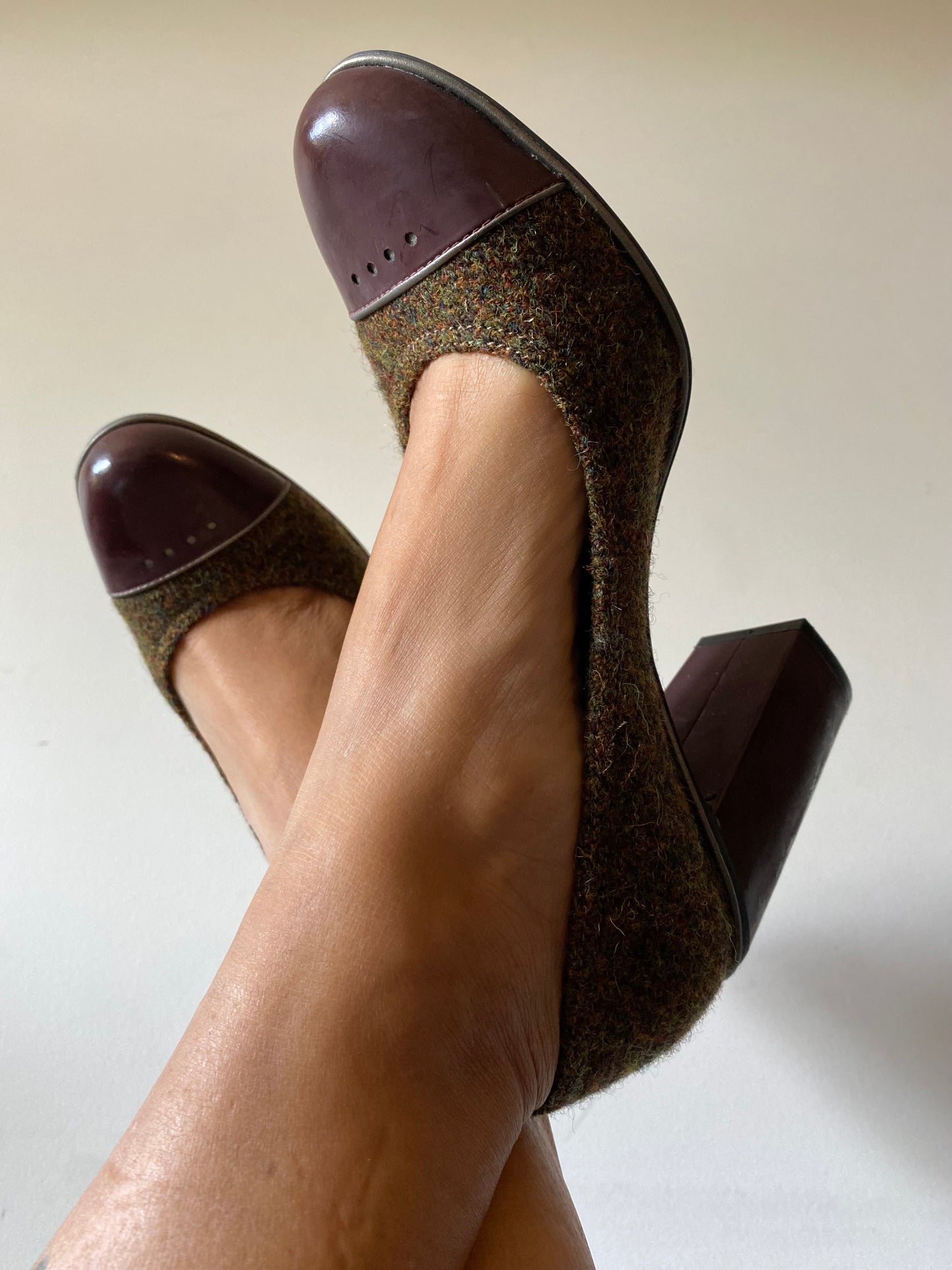 Clarks Wool Block Heel Pumps – Size UK 6.5 / EU 40