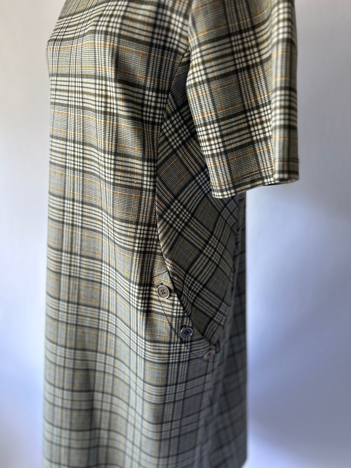 Classic Plaid Shift Dress – Size L
