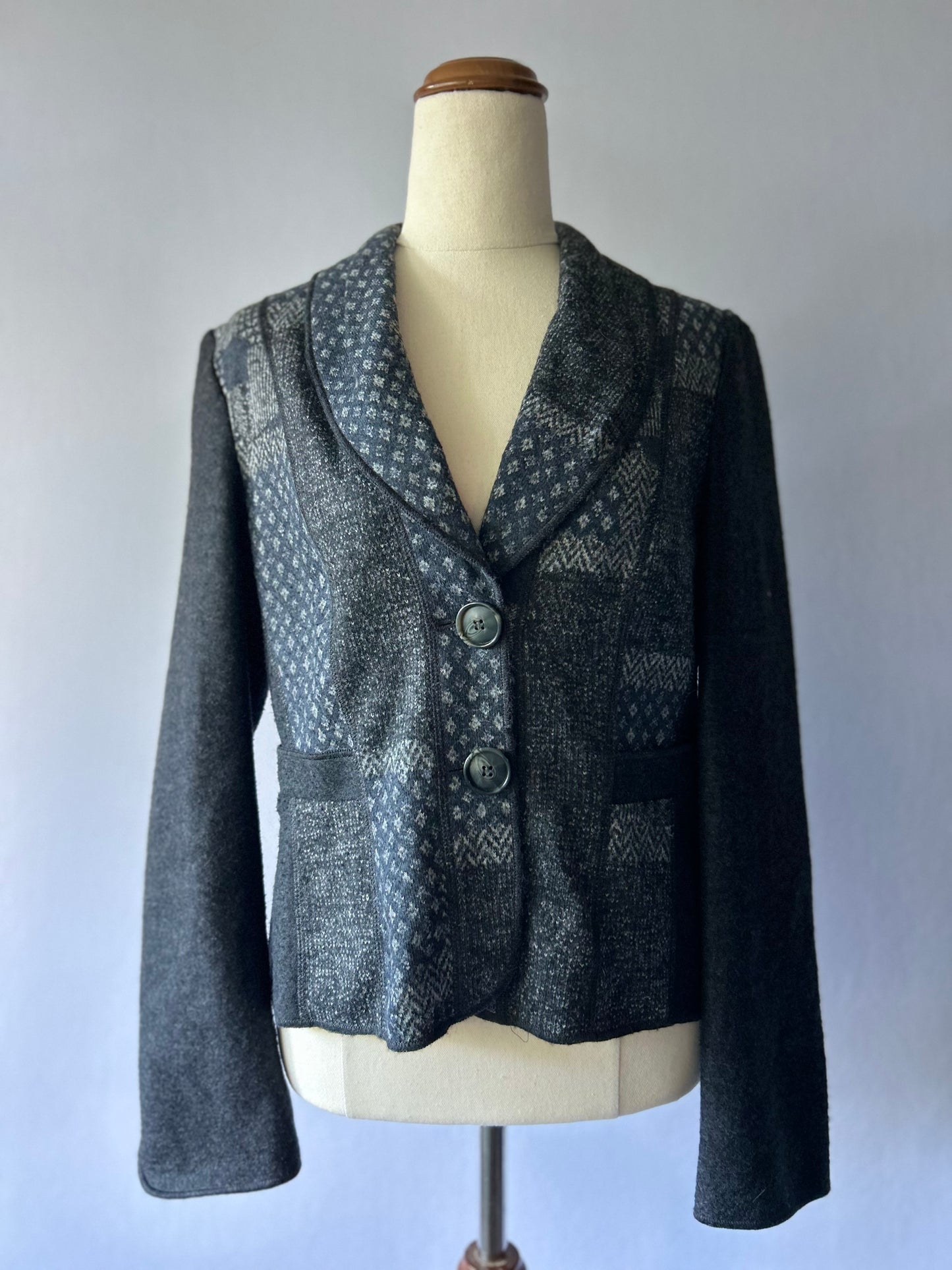 Gerry Weber Patterned Wool-Blend Blazer – Size 8