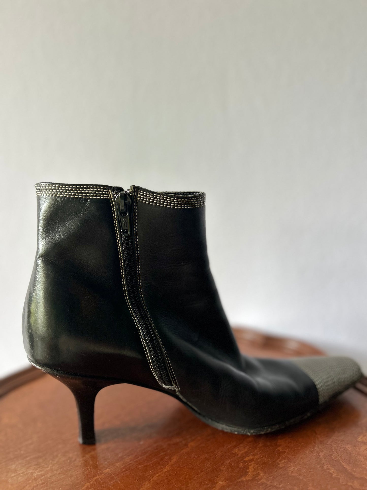 Italian Leather Pointed-Toe Boots – Size 7.5
