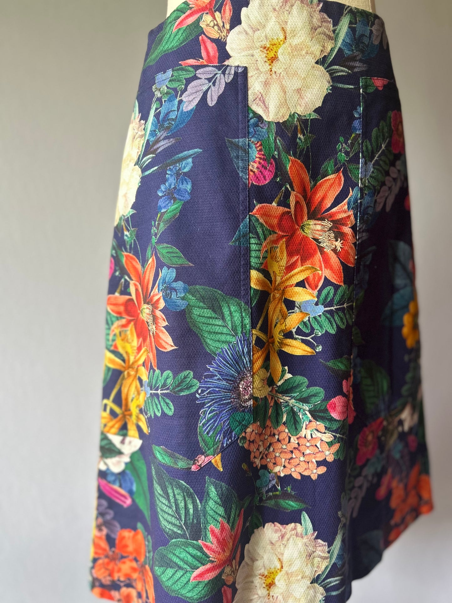 David Lawrence Floral Print A-Line Skirt - Size 6