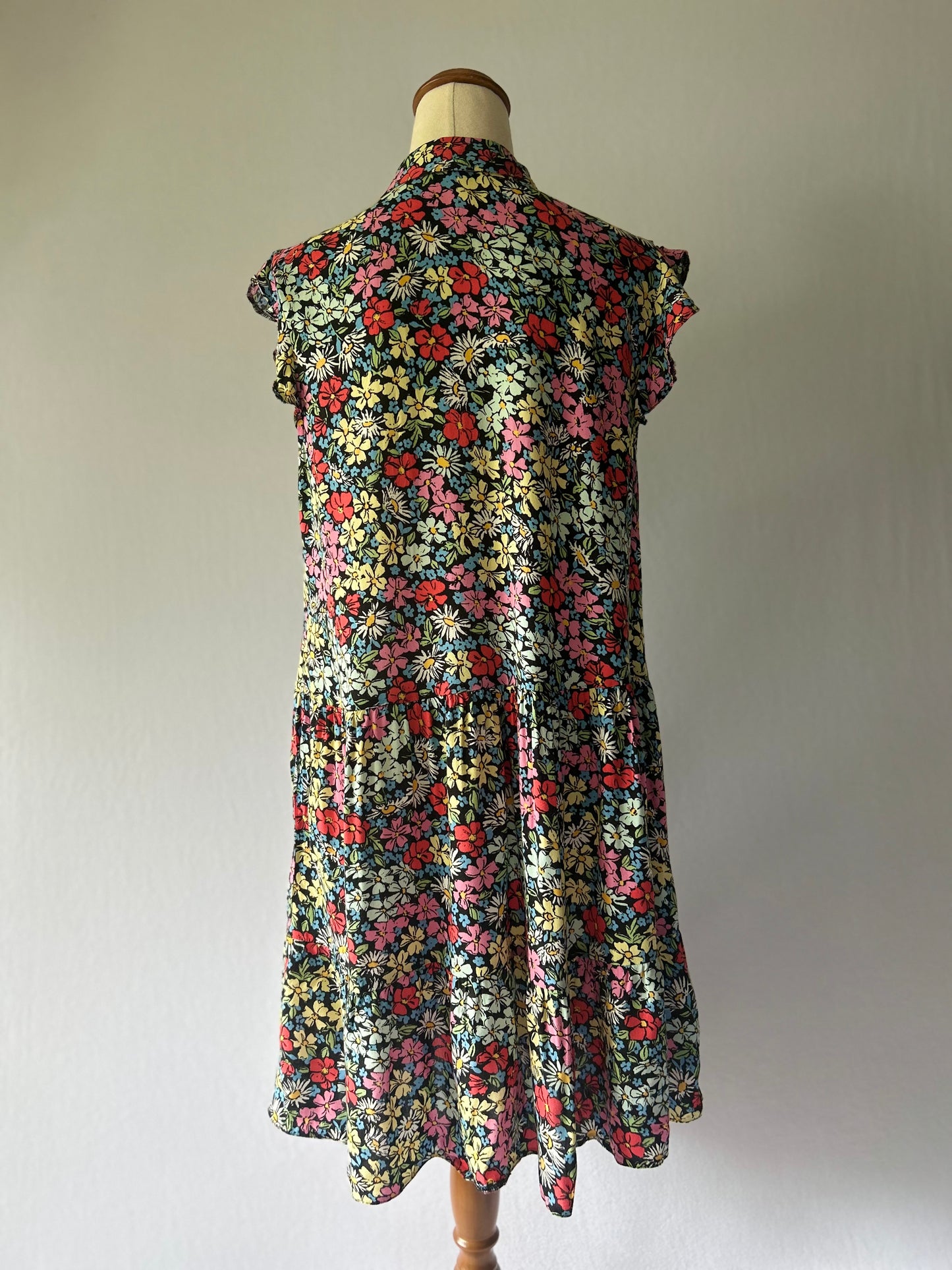 Papaya Floral Tiered Mini Dress - 100% Viscose - Size 10