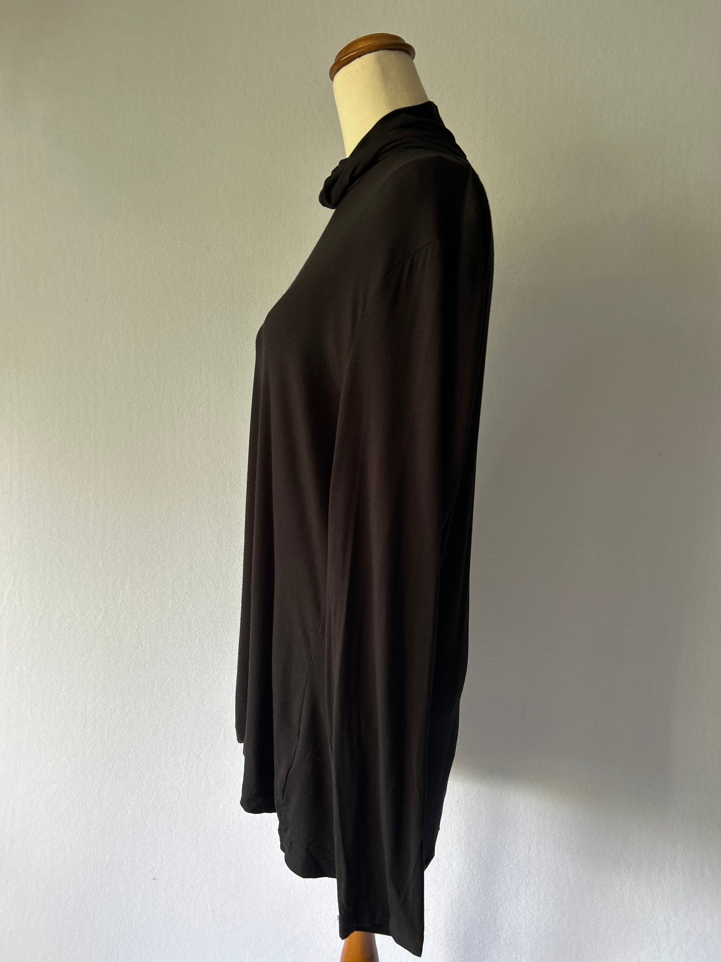 Classic Black Drape Turtleneck – Size 2XL