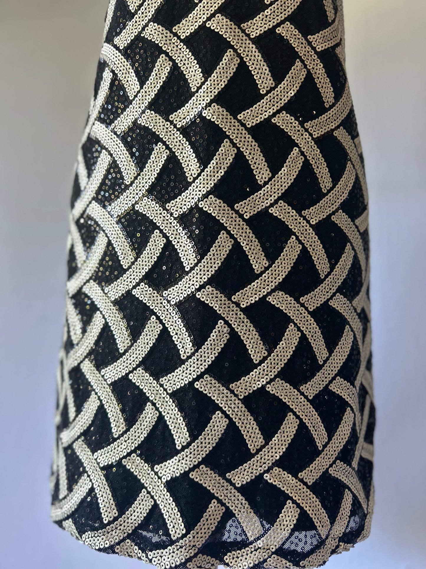 Black Sequin Pattern Dress – Size M