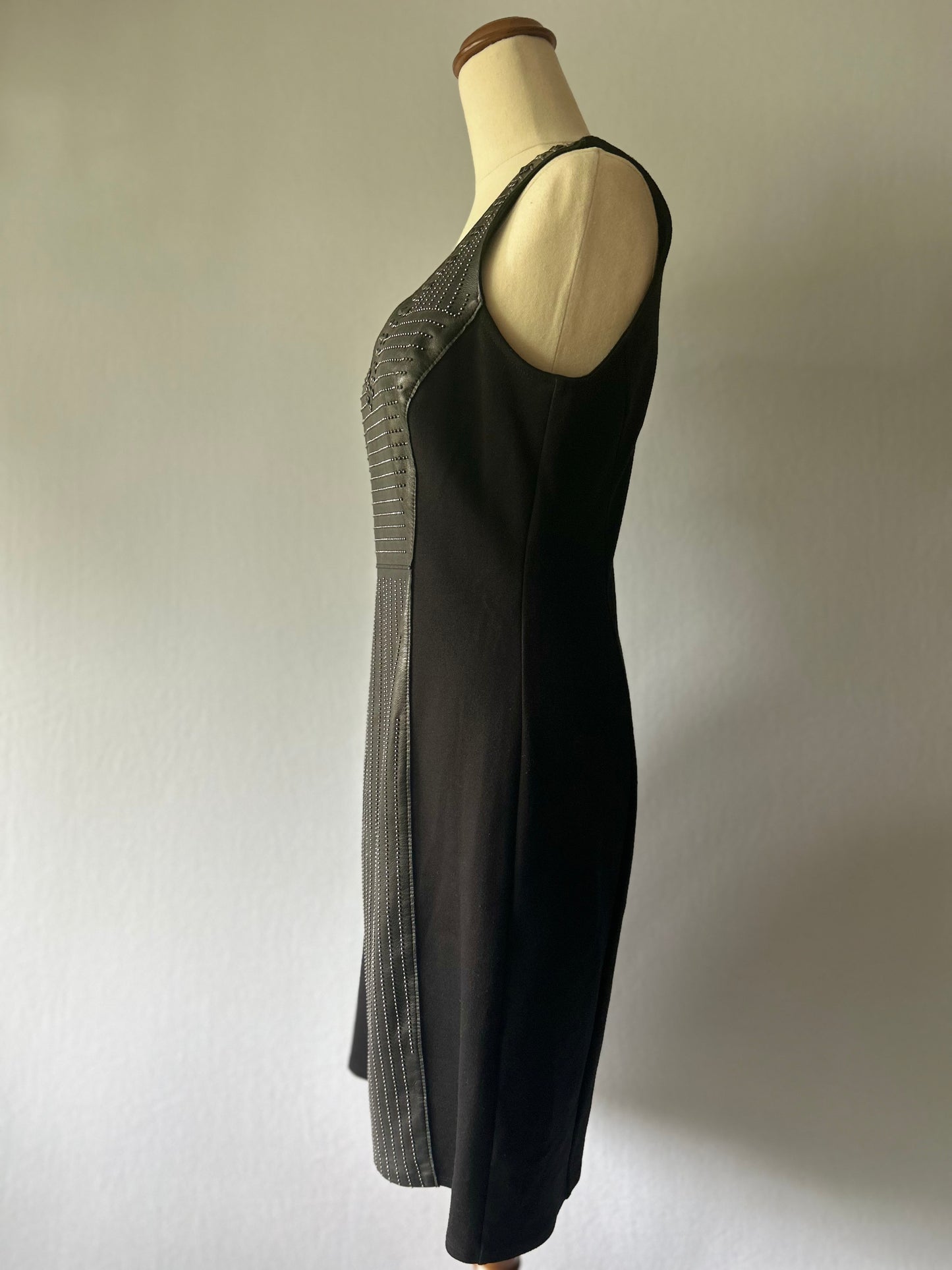 Graham & Spencer Faux-Leather & Studded Panel Dress – Size S