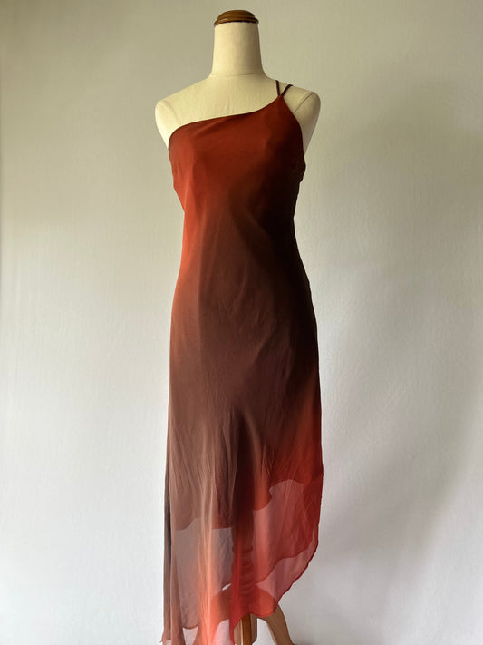 Ombre Asymmetric Slip Dress – Size 40 / S