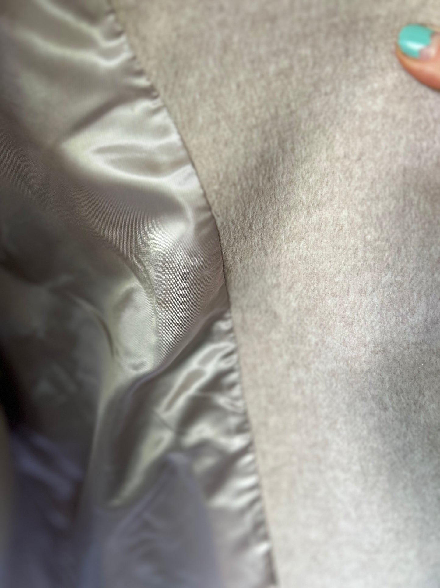 Oatmeal Double-Breasted Longline Overcoat – Size Eur 38 / US 8
