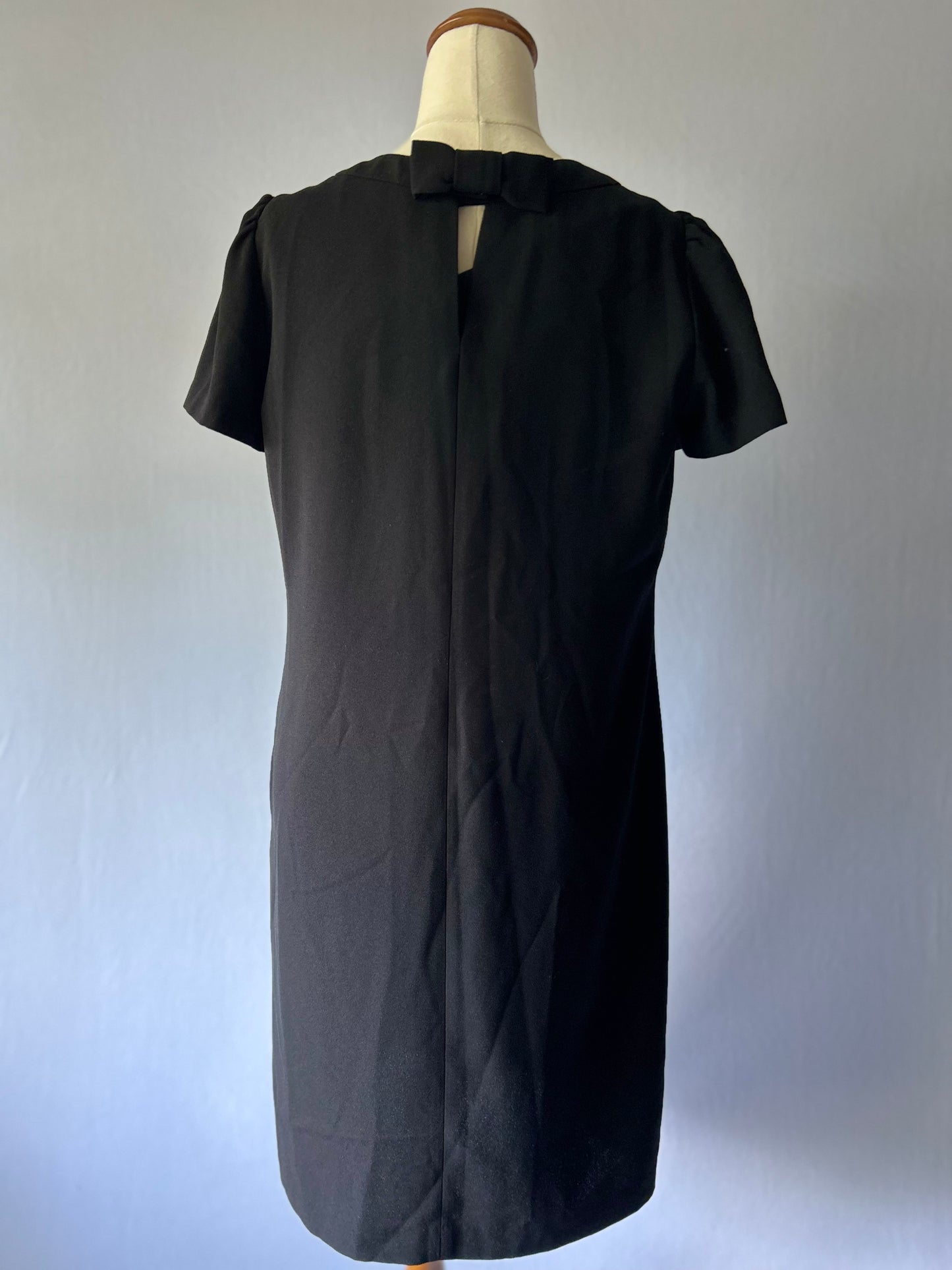 Laura Ashley Black Dress | Size 8 | Faux Pocket Detail | Polyester